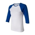 thumbnail image 1 of Ladies' Baby Rib 3/4-Sleeve Contrast Raglan T-Shirt - WHITE/ TR ROYAL - S, 1 of 3