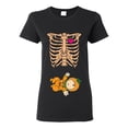 thumbnail image 1 of Ladies Baby Skeleton Baby Pumpkin Lantern Halloween Horror Funny DT T-Shirt Tee, 1 of 2