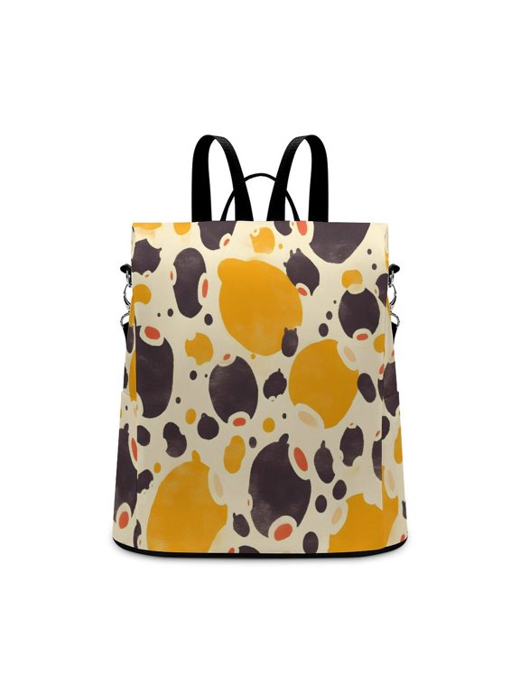 Ladies Backpack Anti-Theft Travel Bag Rear Zipper Pocket Splash Resistant Wear Resistant And Easy To Clean For Travel Work Shopping Milk Cow Print Style Sienna_3