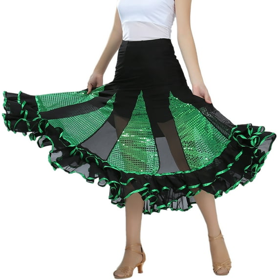 Ladies Ballroom Folklorico Dance Performance Practice Skirts Dancewear