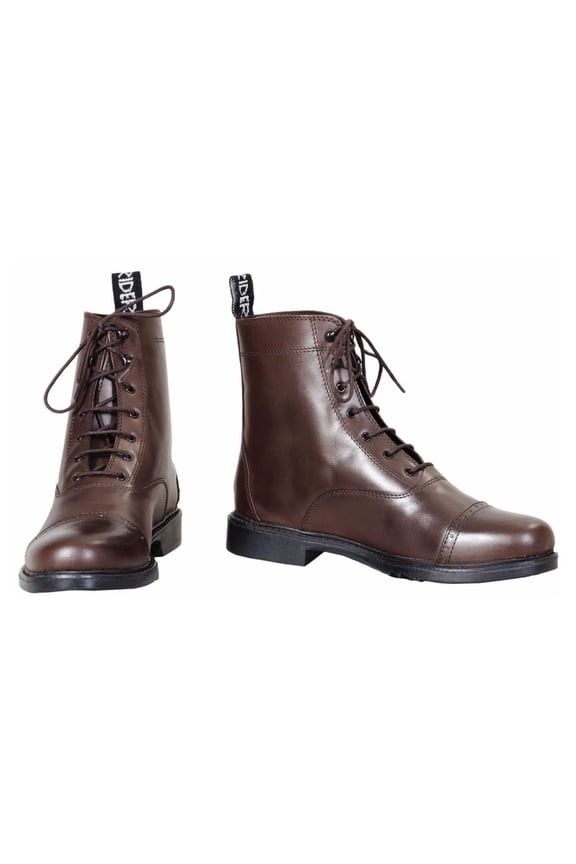Ladies Baroque Lace Up Paddock Boots - Mocha - 10.5