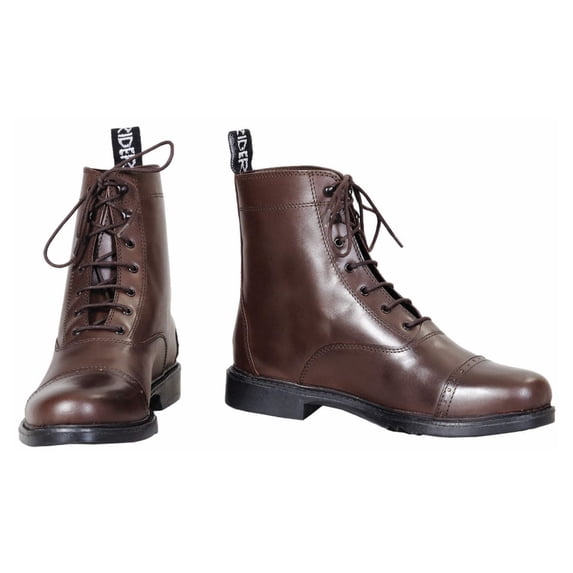 Ladies Baroque Lace Up Paddock Boots - Mocha - 7.5