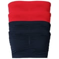 thumbnail image 1 of Ladies Basic 7" Seamless Padded Tube Top Sports & Fitness Bra Bandeau (4PK: Red/Red/Navy/Navy, One Size Fits All(S-L)), 1 of 4