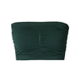 thumbnail image 1 of Ladies Basic 7" Seamless Padded Tube Top Sports & Fitness Bra Bandeau (Hunter Green, One Size Fits All(S-L)), 1 of 4