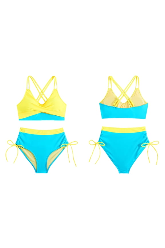 Ladies' Beach Leisure Swimsuit Set Fashionable And Slim Swimsuit Set Flower Bikini Skimpy Bikini Hot Bikini Bottoms Bikini Crop Top Retro Cowboy Bikini Bikini Skirt Bottom Full Coverage Bikini Set 3