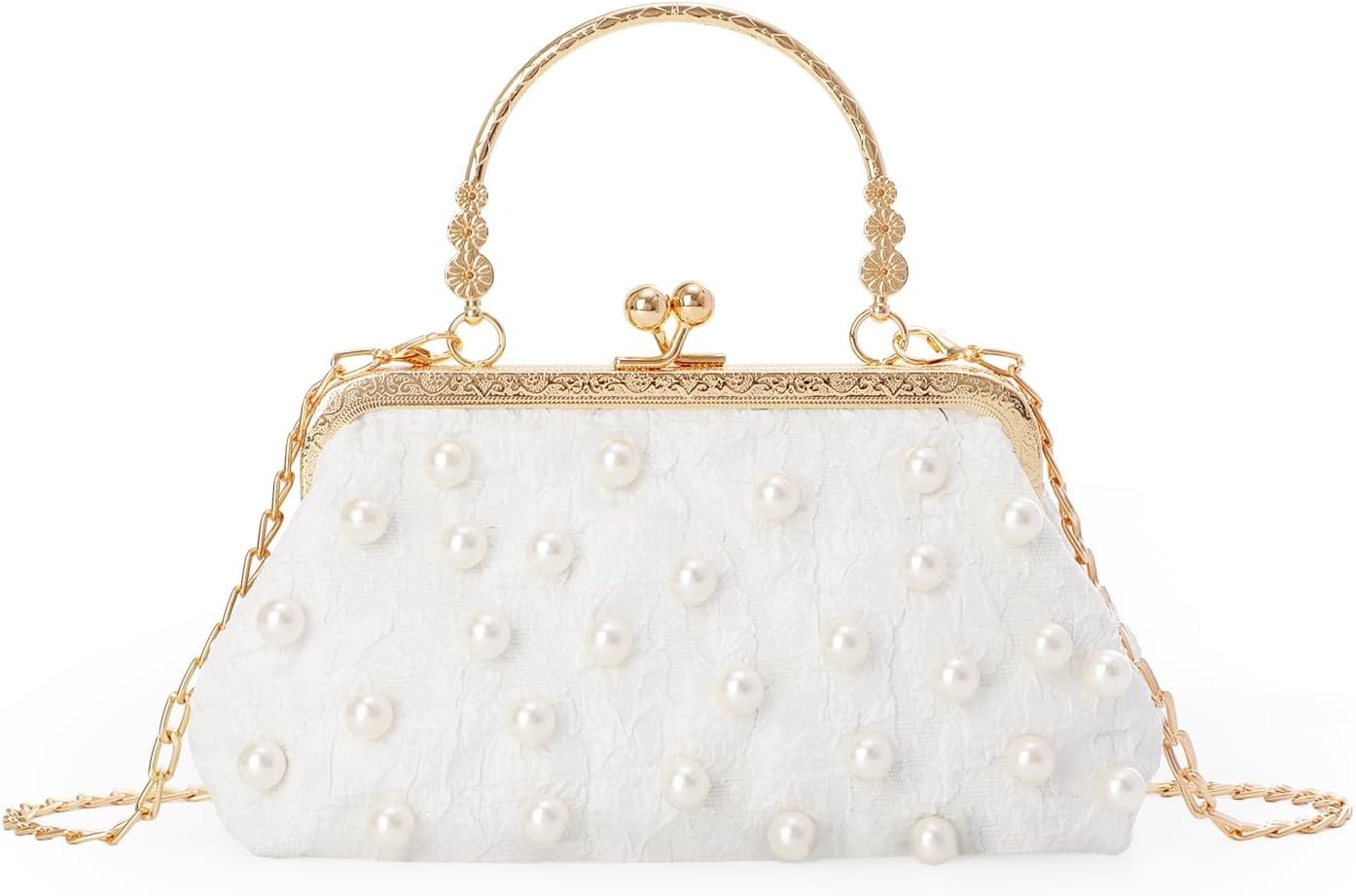 Ladies Beaded Evening Handbags Pearls Decoration Cute Clutch Small Bridal Wedding Handbags