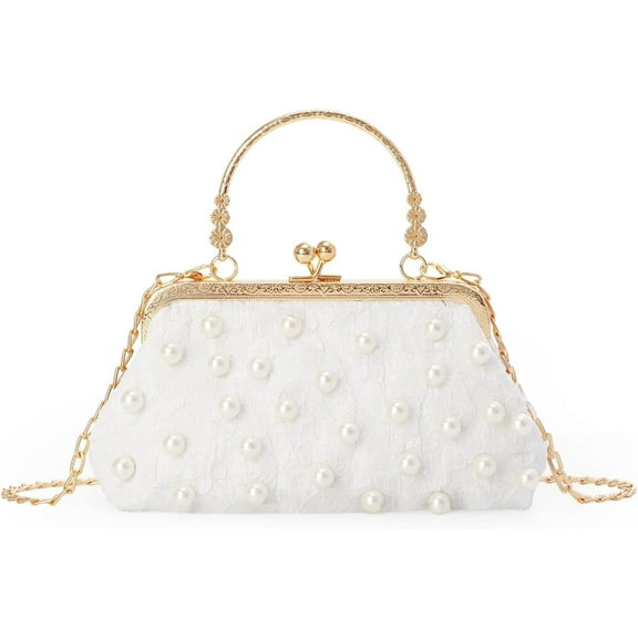Ladies Beaded Evening Handbags Pearls Decoration Cute Clutch Small Bridal Wedding Handbags