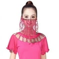 thumbnail image 1 of Ladies Belly Dance Accessories Women Belly Dance Face Veil With Sequins, 1 of 5