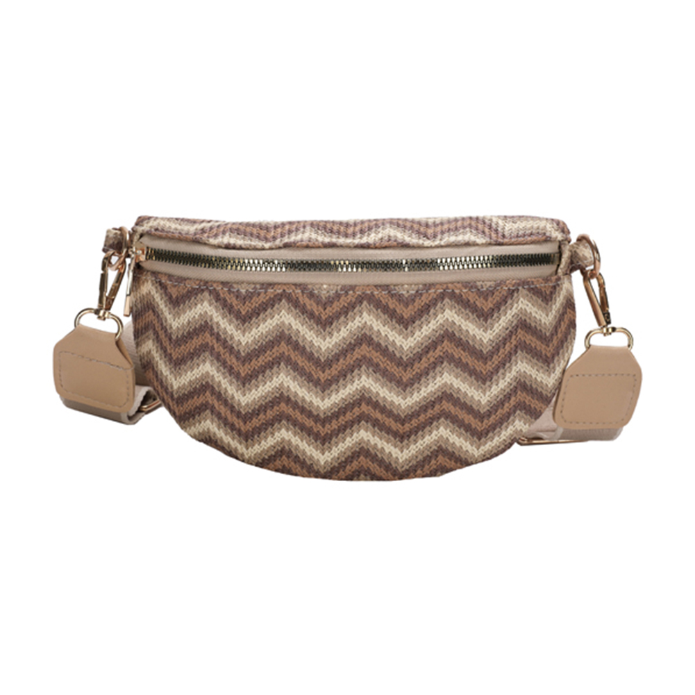 Ladies Belt Bag Striped Bohemian Hip Bag Multicolored Shoulder Bag