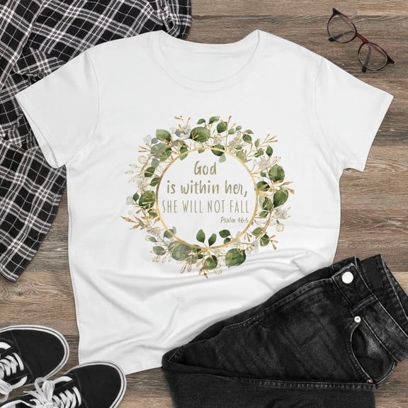 Ladies Bible Verse Shirt, Relaxed Fit Short Sleeve T-Shirt, Ladies Crewneck, Woman's Cotton Tee
