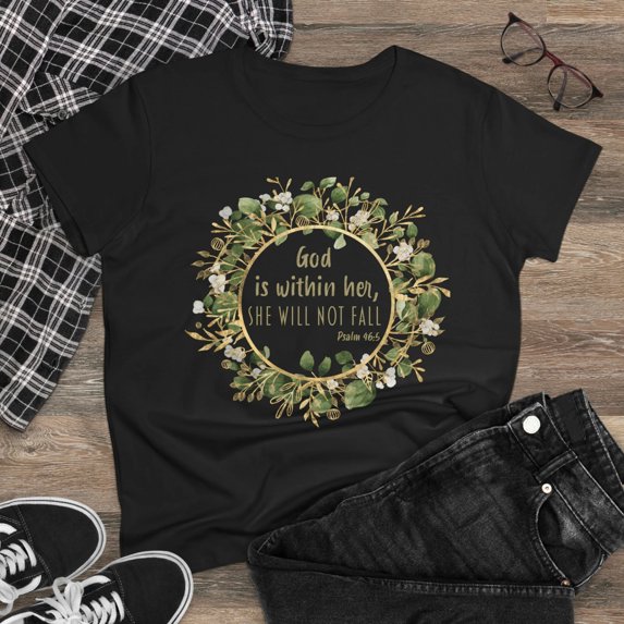 Ladies Bible Verse Shirt, Relaxed Fit Short Sleeve T-Shirt, Ladies Crewneck, Woman's Cotton Tee