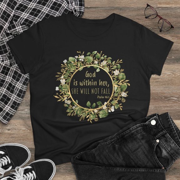 Ladies Bible Verse Shirt, Relaxed Fit Short Sleeve T-Shirt, Ladies Crewneck, Woman's Cotton Tee