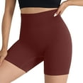 thumbnail image 1 of Ladies Bike Shorts with Pockets Biker Shorts for Lady, High Waisted Short Leggings 5 Inch Stretchy Workout Butt Lifting Seamless Yoga Shorts Coffee L, 1 of 4