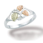 Ladies Black Hills Gold Ring made of Sterling Silver with Silver grape bunches and 12k Leaves
