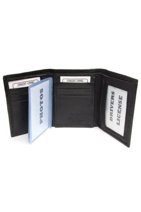 Ladies Black Leather Lambskin Wallet W Coin Purse 796