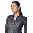 thumbnail image 1 of Ladies Black Leather Shirt, 1 of 9