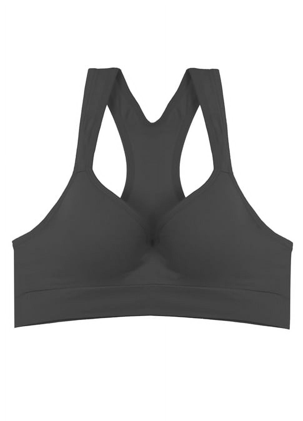 Ladies Black Racerback Padded Sports Bra With Underwire 7052