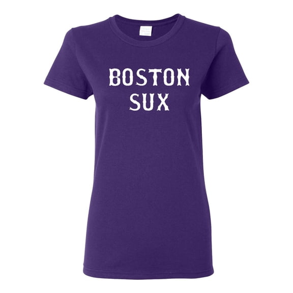Ladies Boston Sux Sports Retro Team Baseball T-Shirt Tee