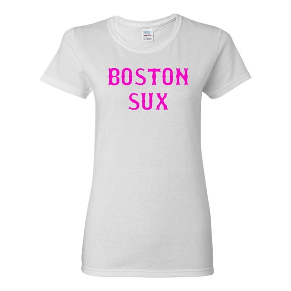 Ladies Boston Sux Sports Retro Team Baseball T-Shirt Tee