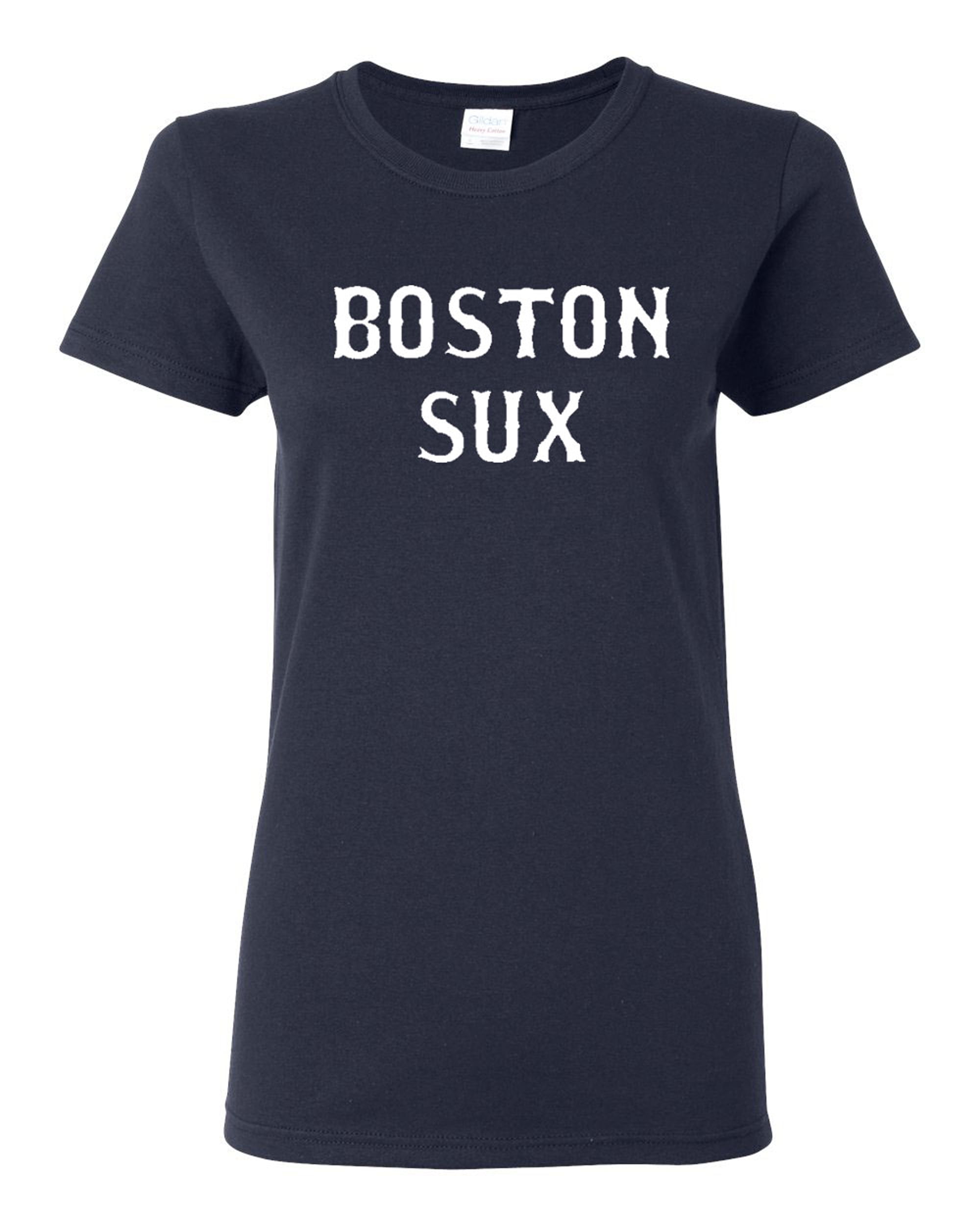 Ladies Boston Sux Sports Retro Team Baseball T-Shirt Tee - Walmart.com
