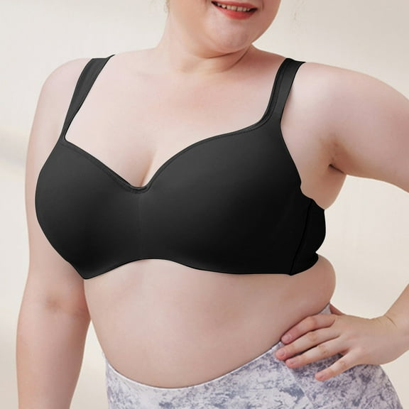 Ladies Bras on Plus Size Women's Seamless Plus Size Gathered Large Chest Sagging Full Cup Collection Accessory Breast Plus Size Bra(Black,XXXL)