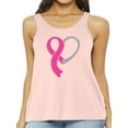 thumbnail image 1 of Ladies Breast Cancer Awareness Heart Ribbon Tank Top - Light Pink, Large, 1 of 2