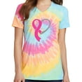 thumbnail image 1 of Ladies Breast Cancer Awareness "Heart Ribbon" Tie Dye Tee - Medium, 1 of 2