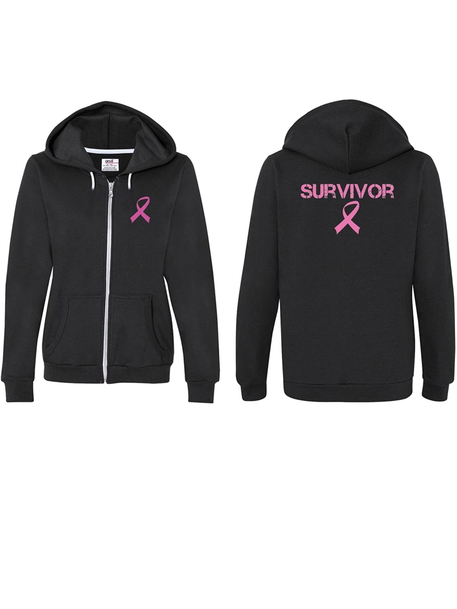 Breast cancer awareness zip up sale hoodies
