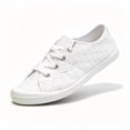 thumbnail image 1 of Ladies Breathable Flower Embroidery White Canvas Shoes Lightweight LowTop Casual Sneakers, 1 of 6