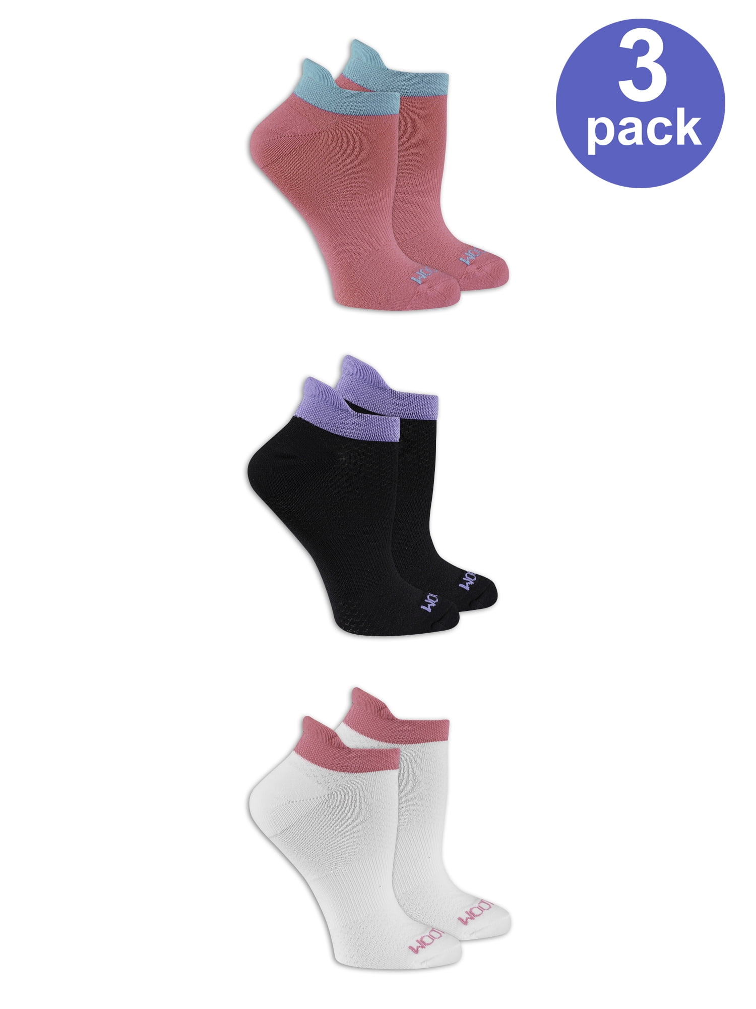 Ladies Breathable No Show Socks with Arch Support, 3 Pair
