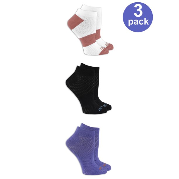 Ladies Breathable No Show Socks with Arch Support, 3 Pair