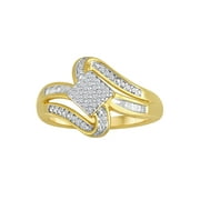 GEMSPIRATIONS Ladies Brilliance Fine Jewelry 1/6 Carat T.W. Diamond 14Kt Gold-Plated Sterling Silver Ring