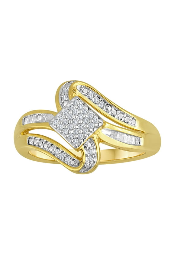 Ladies Brilliance Fine Jewelry 1/6 Carat T.W. Diamond 14Kt Gold-Plated Sterling Silver Ring