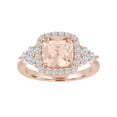 thumbnail image 1 of Ladies Brilliance Fine Jewelry Simulated Morganite with CZ Accents Sterling Silver and 14Kt Rose Gold-Plated Ring, 1 of 2
