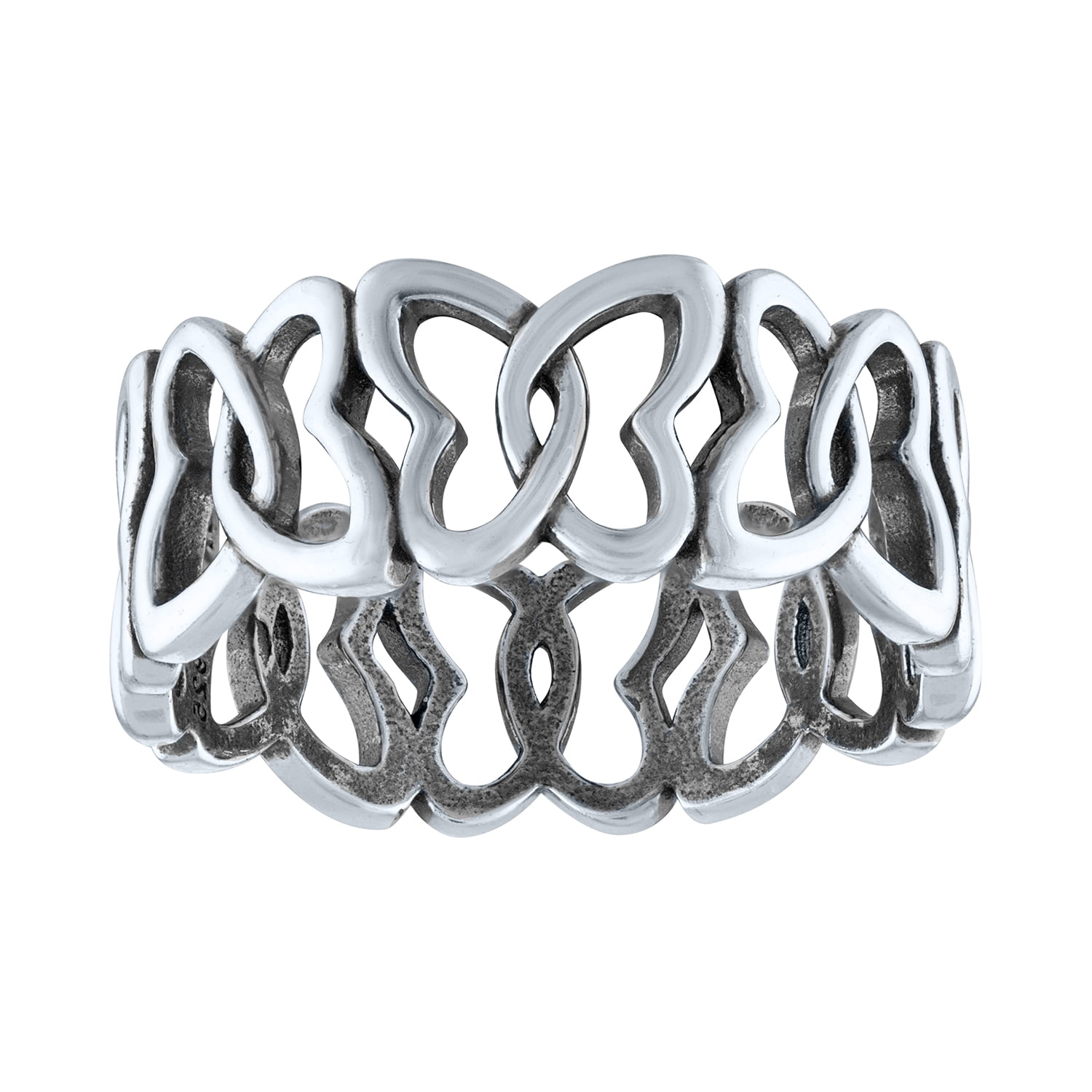 Ladies Brilliance Fine Jewelry Sterling Silver Butterfly Band