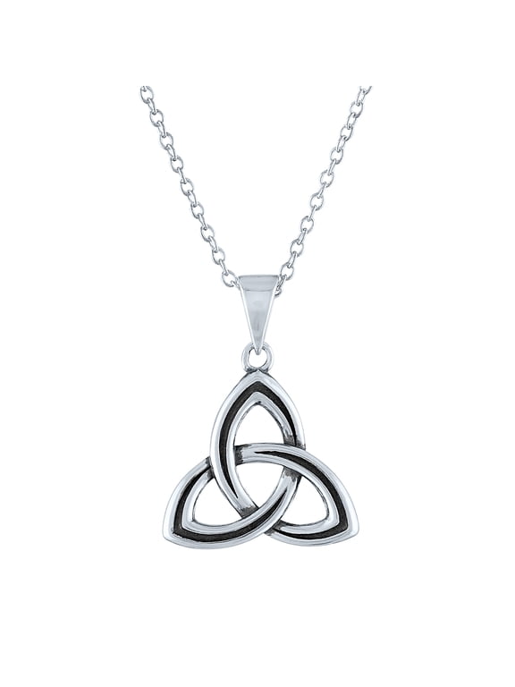 Ladies Brilliance Fine Jewelry Sterling Silver Celtic Knot Pendant, 18"