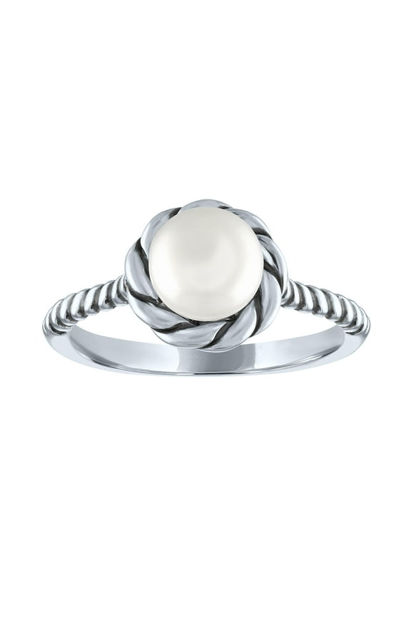 Ladies Brilliance Fine Jewelry Sterling Silver Cultured Fresh Water Pearl Ring