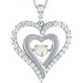 thumbnail image 1 of Ladies Brilliance Fine Jewelry Sterling Silver Opal Dancing Heart Pendant, 18", 1 of 2