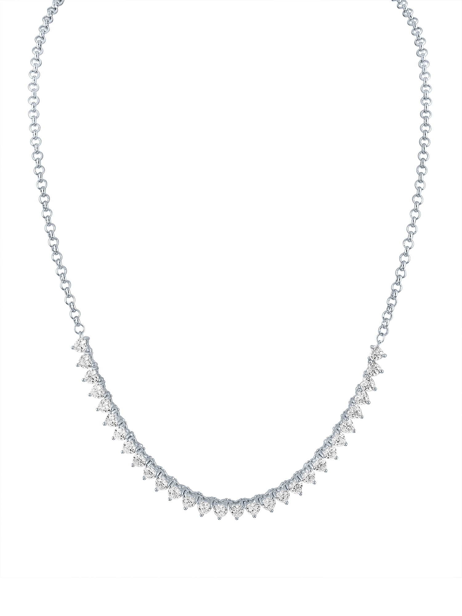 Ladies Brilliance Fine Jewelry Sterling Silver Plated Simulated Diamond Necklace, 18"