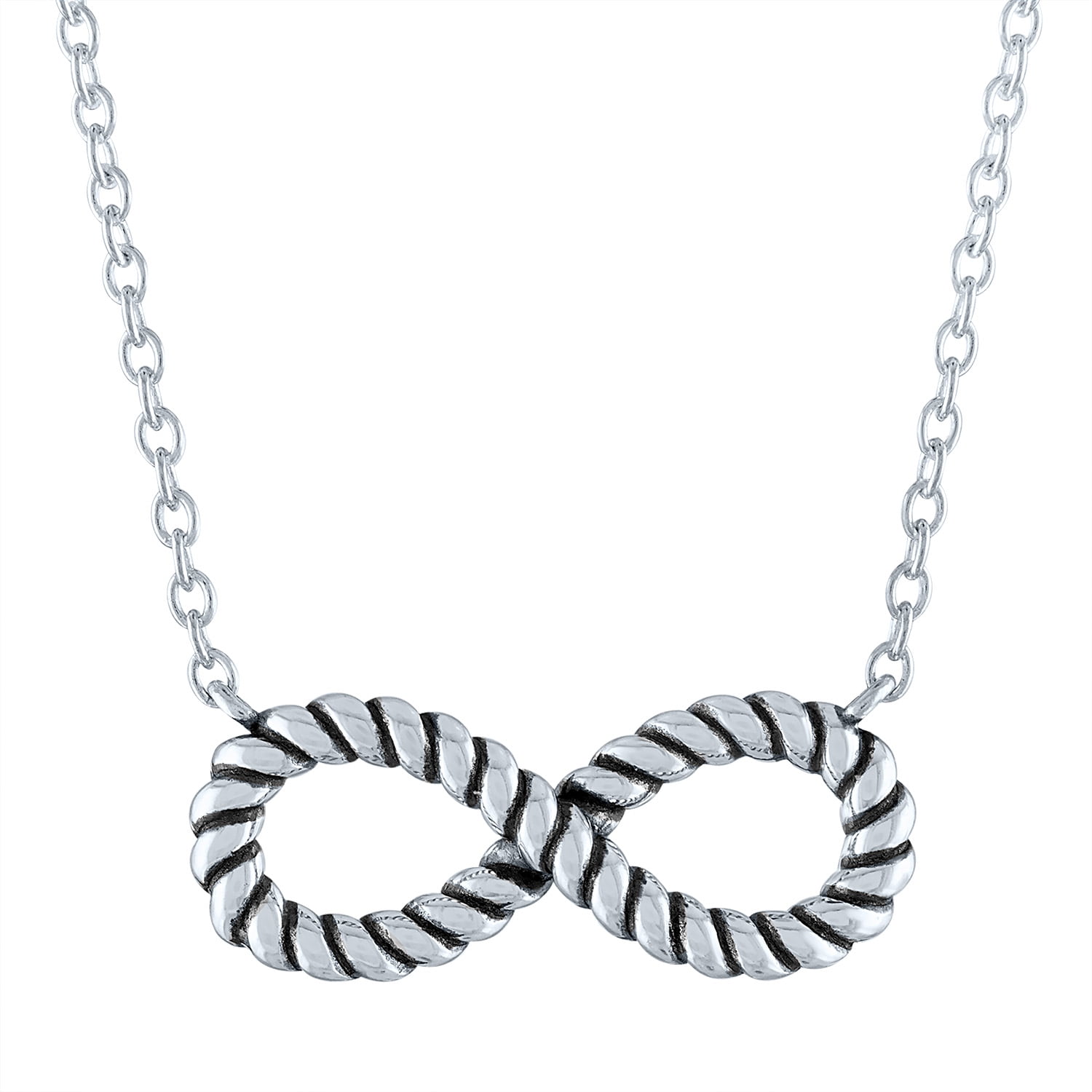 Ladies Brilliance Fine Jewelry Sterling Silver Rope Infinity Necklace ...