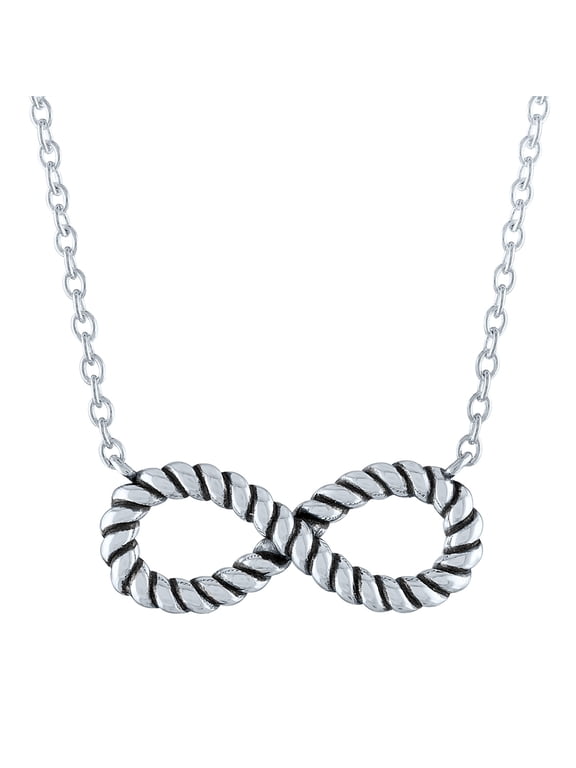 Ladies Brilliance Fine Jewelry Sterling Silver Rope Infinity Necklace, 18"
