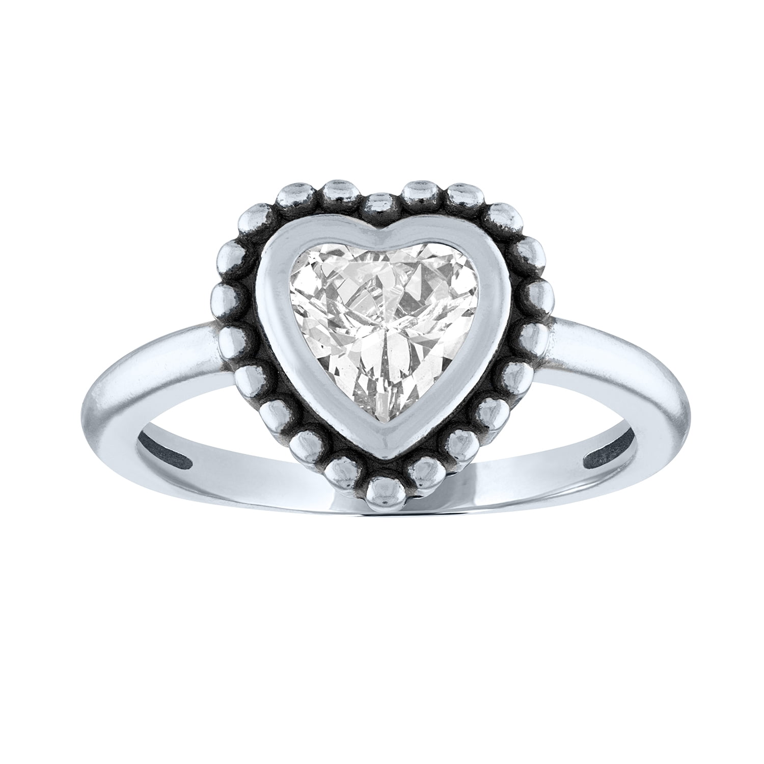 Ladies Brilliance Fine Jewelry Sterling Silver Simulated Diamond Ring