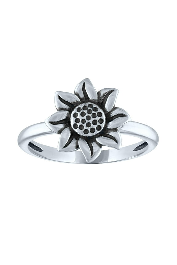 Ladies Brilliance Fine Jewelry Sterling Silver Sunflower Ring