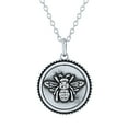 thumbnail image 1 of Ladies Brilliance Fine Jw Sterling Silver & Cz Bee Coin Pendant, 18", 1 of 3