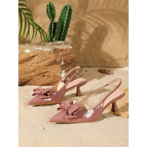 Ladies Butterfly Knot Decorated Pointed Toe Slim High Heels Elegant Women's Footwear