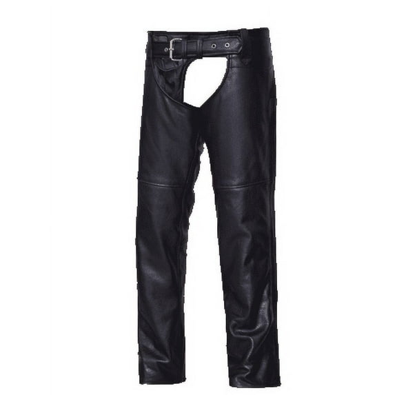 Ladies COWHIDE PREMIUM low-rise chaps ,BLK ,S