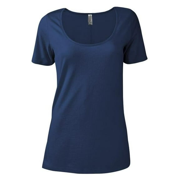 Ladies CVC Short Sleeve Scoop Neck T-Shirt, Athletic Navy - Extra Large