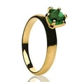 thumbnail image 1 of Ladies CZ Wedding Ring - Solitaire Wedding Ring - Yellow Gold Solitaire Ring - Emerald Ring, 7, 1 of 3