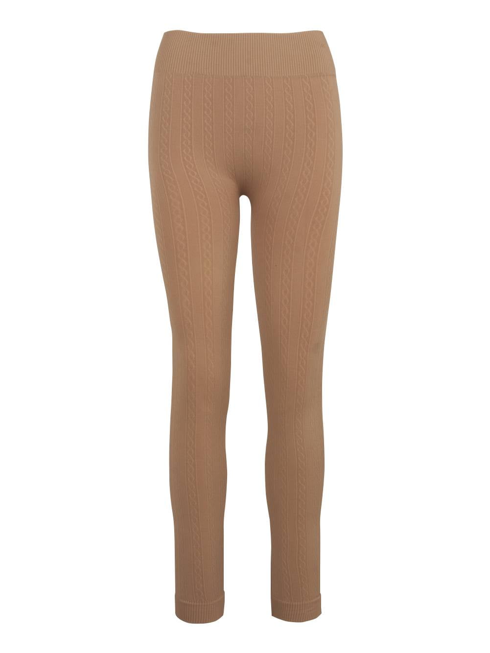 Cable Knit Leggings - Camel
