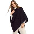 thumbnail image 1 of Ladies Cable Knit Poncho With Buttons, 1 of 3